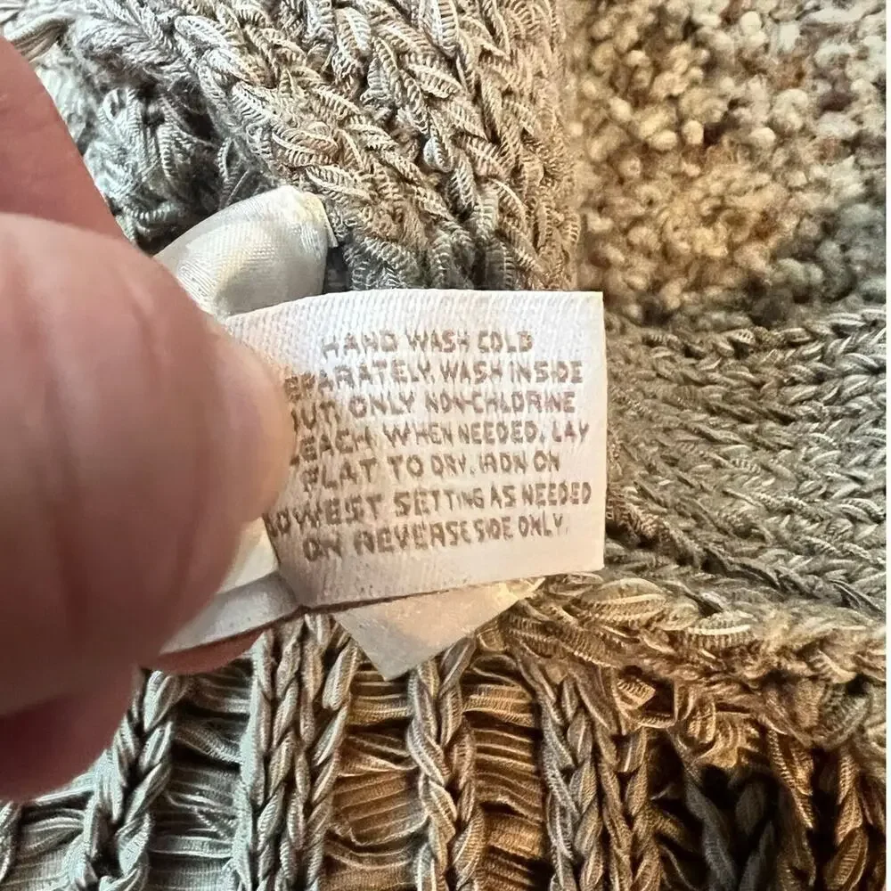 Chico's Open Knit Cardigan, Size 0 / Small, Basketweave, Beige, 3/4 Sleeve, Work